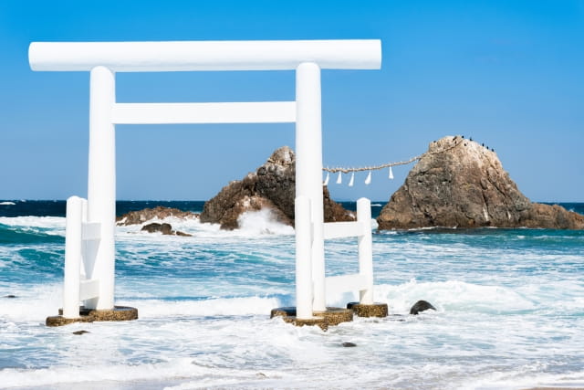 white torii shrine
