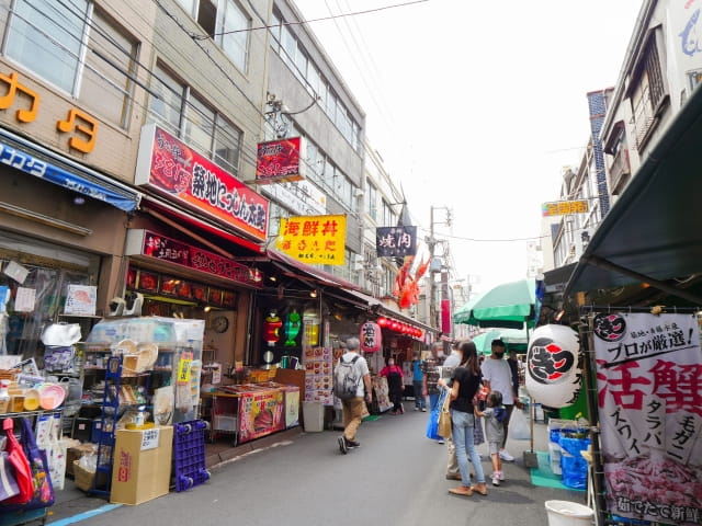 tsukiji jogai ichiba market shops
