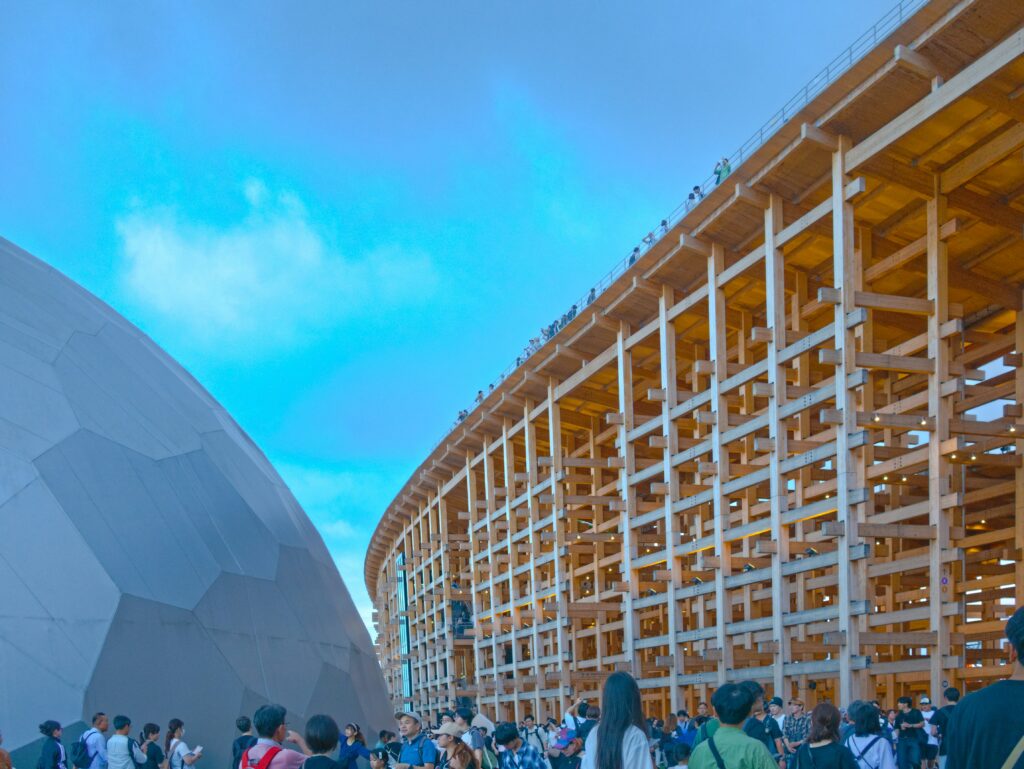 large wooden structure osaka expo